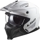 Części motocyklowe - LS2, crossoverowy kask motocyklowy DRIFTER solid white 2206, S - miniaturka - grafika 1