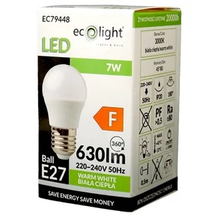 Żarówka LED ECOLIGHT Golf ball EC79448 7W E27 - Halogeny - miniaturka - grafika 1