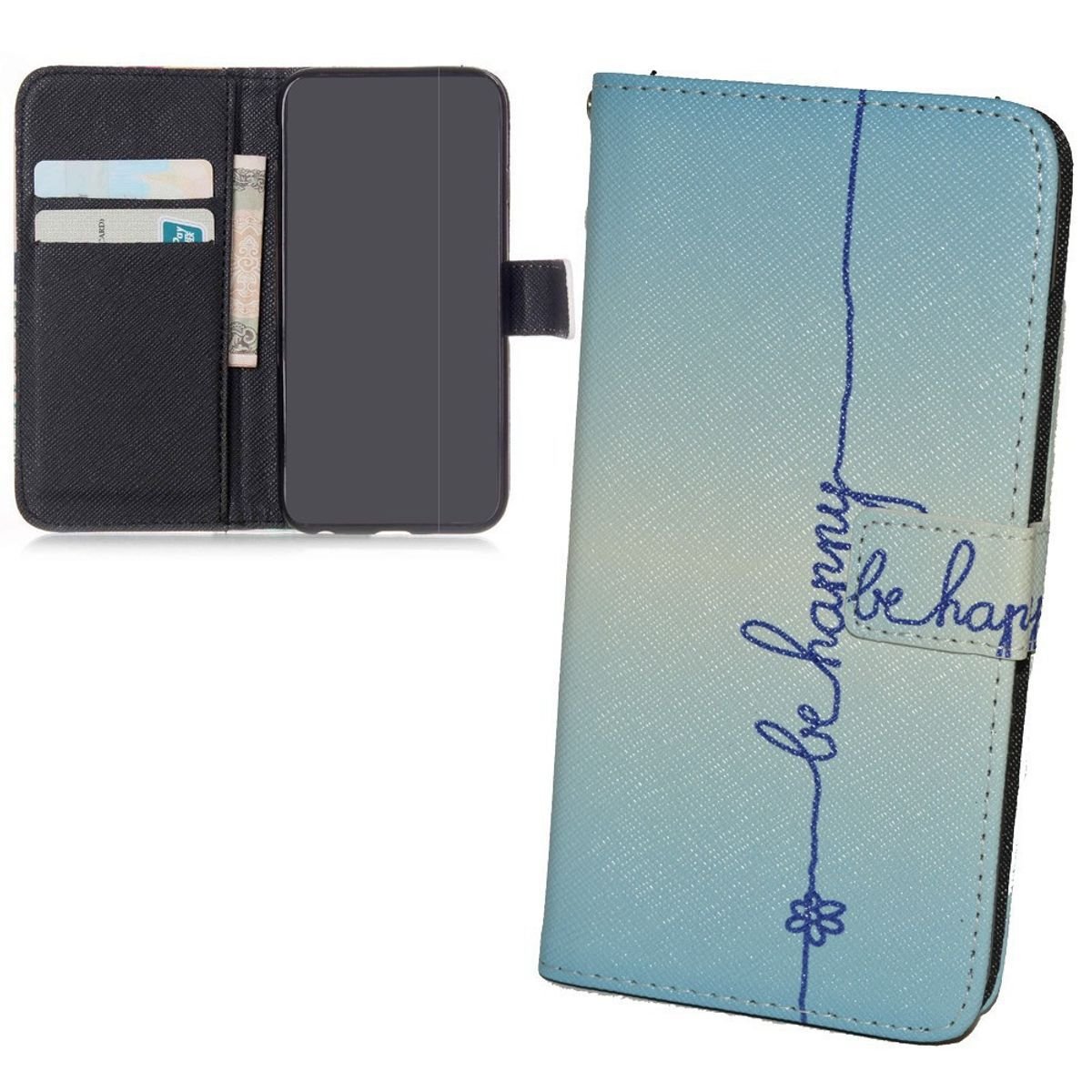 Etui na telefon komórkowy Etui na telefon komórkowy Apple iPhone 6s Plus Napis Be Happy Blue