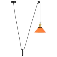 Lampy ogrodowe - vidaXL Lampa wisząca z regulacją wysokości E27 Pomarańczowy połysk - miniaturka - grafika 1