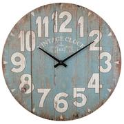 Zegary - Zegar na ścianę drewniany, zegar ścienny z czytelnymi cyframi, niebieski, Ø 38 cm - miniaturka - grafika 1