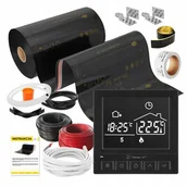 Ogrzewanie podłogowe - Folia grzewcza na podczerwień MISSION AIR Black Gold PTC 160W/m2 2.5m² szer. 50cm + regulator Taurus Czarny - miniaturka - grafika 1