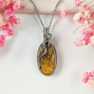 Wisiorki - Naszyjnik Agat Crazy Lace stal chirurgiczna wisiorek handmade - miniaturka - grafika 1