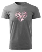 Koszulki i topy damskie - Koszulka na Walentynki Kokardkowe Serce Ciemnoszary XL - miniaturka - grafika 1