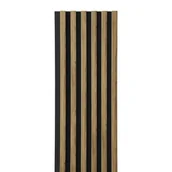 Panele ścienne i boazeria - Fllow Panele ścienne 3D Lamel na czarnym filcu 265x30 cm Dąb Catania - miniaturka - grafika 1