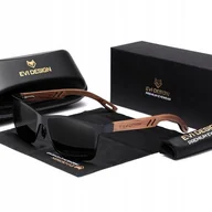 Okulary przeciwsłoneczne - ﻿Okulary PRZECIWSŁONECZNE męskie z polaryzacją drewniane UV400 NERDY + etui - miniaturka - grafika 1
