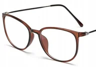 Okulary korekcyjne, oprawki, szkła - Okulary korekcyjne minusy brązowe -5 - miniaturka - grafika 1