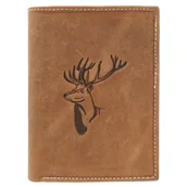 Portfele - Portfel męski skórzany N4-CHM-DEER Czarny - miniaturka - grafika 1