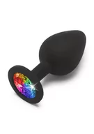 Biżuteria erotyczna - Rainbow Booty Jewel Medium Black - miniaturka - grafika 1