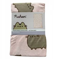 Prześcieradła dla dzieci - Pusheen Prześcieradło bawełniane różowe ze wzorem ”2” 90x200x25cm - miniaturka - grafika 1