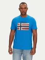 Koszulki męskie - Napapijri T-Shirt S-Lari NP0A4IE5B2W1 Niebieski Regular Fit - miniaturka - grafika 1