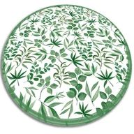 Dywany - Wewnętrzny dywan okrągły winylowy drobne liście fi100 cm - miniaturka - grafika 1