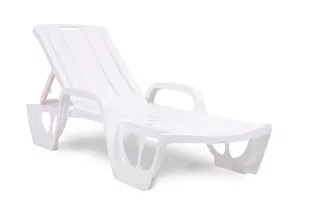 ALLIBERT Leżanka basenowa Florida, biała, 67x190x30/85 cm - Leżaki ogrodowe - miniaturka - grafika 1