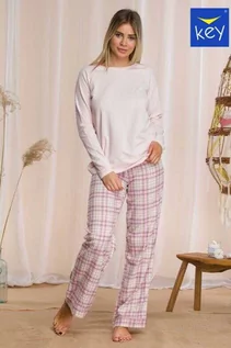 Piżamy damskie - Piżama damska ze spodniami w kratkę LNS 042 - grafika 1
