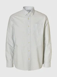 Camicia Oxford Uomo Selected Rigata Regular Fit Pure Cashmere - Koszule męskie - miniaturka - grafika 1