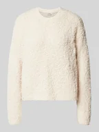 Swetry damskie - Sweter z dzianiny z futerka model ‘SASSY’ - miniaturka - grafika 1