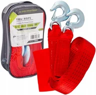 Akcesoria motoryzacyjne - Lina Linka Holownicza Taśmowa Z Hakami 4m 5500kg 5,5T Heavy Duty Etui - miniaturka - grafika 1