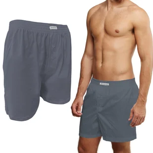 BOKSERKI MĘSKIE MAJTKI BAWEŁNIANE LUŹNE POLSKI PRODUCENT SZORTY DO SPANIA GŁADKIE BEZ WZORU KLASYCZNE L - Majtki męskie - miniaturka - grafika 1