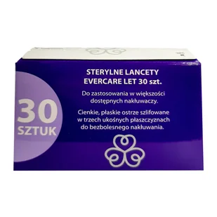 Evercare Let, lancety sterylne, jednorazowe, 30 sztuk - Glukometry i akcesoria dla diabetyków - miniaturka - grafika 1