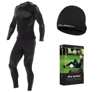 Moda i Uroda OUTLET - Dziecięca Bielizna Termoaktywna Brubeck Dry Junior - Black/Graphite 164/170 - miniaturka - grafika 1