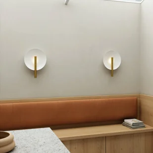DFTP by Nordlux Kinkiet Furiko z przełącznikiem, mosiądz/biały - Lampy ścienne - miniaturka - grafika 1