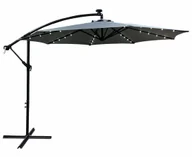 Parasole ogrodowe - Jasnoszary parasol ogrodowy z oświetleniem LED R9-K66 - miniaturka - grafika 1