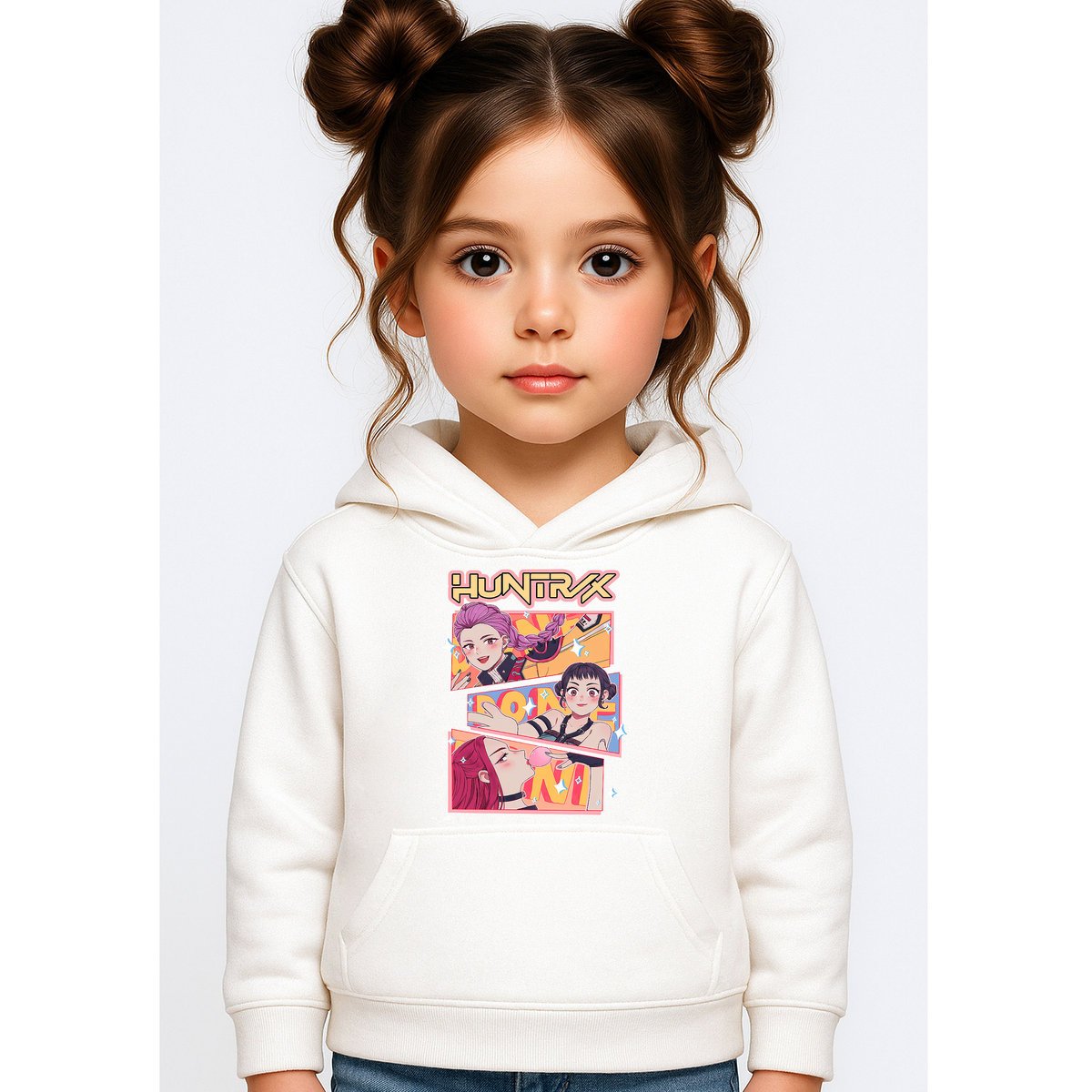 BLUZA DZIECIĘCA KPOP DEMON HUNTERS HUNTRIX 146-152 Z KAPTUREM BAWEŁNIANA