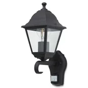 Lampy ogrodowe - Kinkiet ogrodowy Varennes z czujnikiem ruchu 1 x 60 W E27 czarny - miniaturka - grafika 1