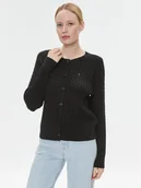 Swetry damskie - Tommy Hilfiger Kardigan Co Mini WW0WW40265 Czarny Regular Fit - miniaturka - grafika 1