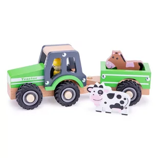 NEW CLASSIC TOYS Traktor z przyczepą i zwierzętami - Zabawki interaktywne dla dzieci - miniaturka - grafika 1