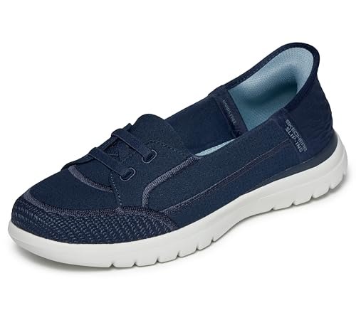 Skechers On-The-go Flex-Top Notch płaskie klapki damskie, granatowy szary., 37.5 EU