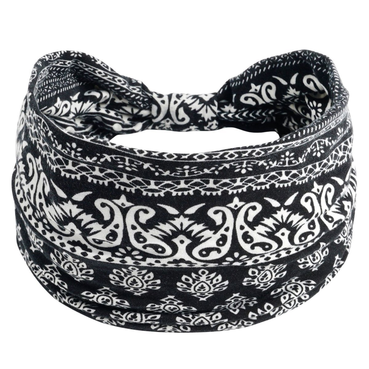 Opaska do Włosów Czarna Turban na Głowę Szeroka Elastyczna MIŁA W DOTYKU