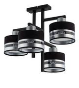 Lampy sufitowe - Sigma czarna lampa sufitowa do salonu 32146 PRO 4 elegancki plafon na 4 żarówki czarno-srebrny 32146 - miniaturka - grafika 1