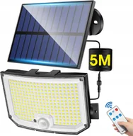 Lampy ogrodowe - Lampa Solarna Z CZUJNIKIEM RUCHU Zmierzchu Uliczna Zewnętrzna LED Pilot 5 m - miniaturka - grafika 1