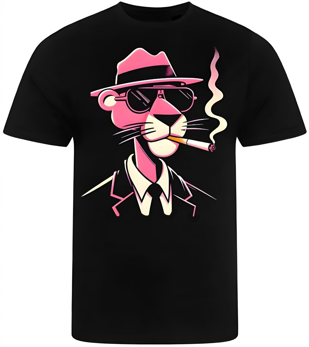 KOSZULKA MĘSKA NADRUK RÓŻOWA PANTERA PREZENT PREMIUM XXL