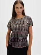 Bluzki damskie - Stylowa bluzka z wzorem etno - miniaturka - grafika 1