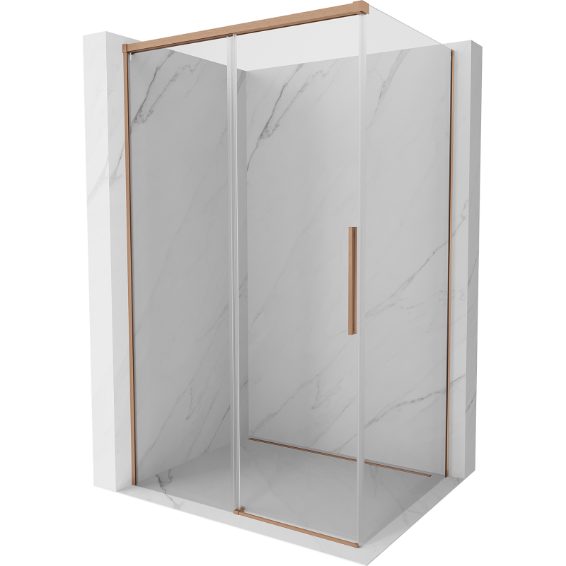 Mexen Rox kabina prysznicowa rozsuwana 155 x 120 cm, transparent, miedź szczotkowana - 8C2-155-120-65-00