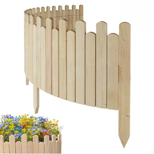 Floranica PŁOTEK OGRODOWY drewniany, elastyczny, obrzeże rabatek, palisada 200 x 40 cm Nieimpregnowany - Ogrodzenia - miniaturka - grafika 1