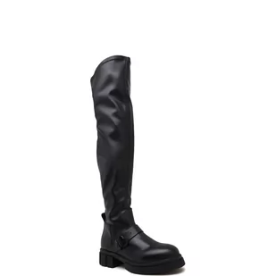 Tommy Hilfiger Skórzane muszkieterki STRETCH MONOCHROMATIC - Kozaki damskie - miniaturka - grafika 1