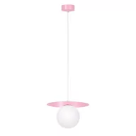 Lampy sufitowe - Różowa, pastelowa lampa wisząca z kloszami K-5440 z serii ROBIN - miniaturka - grafika 1