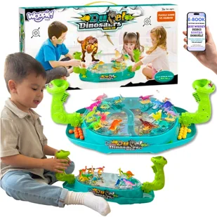 BITWA DINOZAURÓW Gra dla Dzieci 3+ Strzelanka z Figurkami Dinozaurów i Kulami Zabawka Bez Baterii PREZENT DLA CHŁOPCA + EBOOK-2 - Zabawki interaktywne dla dzieci - miniaturka - grafika 1