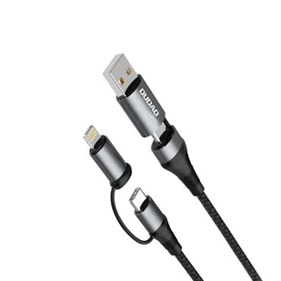 Dudao kabel przewód 4w1 microUSB - Lightning + USB Typ C - USB szary Power Delivery 65W 1m szary - Kable USB - miniaturka - grafika 4