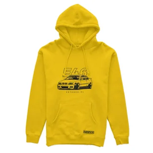 Bluza z kapturem przód BMW E46 żółta-XS - Odzież do sportów motorowych - miniaturka - grafika 1