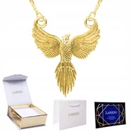 Naszyjniki - Złoty Naszyjnik 925 Pozłacany z Feniksem Ptak Feniks Symbol Życie Ogień 24K - miniaturka - grafika 1