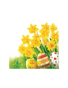 Długopisy - SERWETKI DAISY POL-MAK 33X33 WIELKANOC BIAŁE I ZŁOTE PISANKI 20 SZTUK - miniaturka - grafika 1