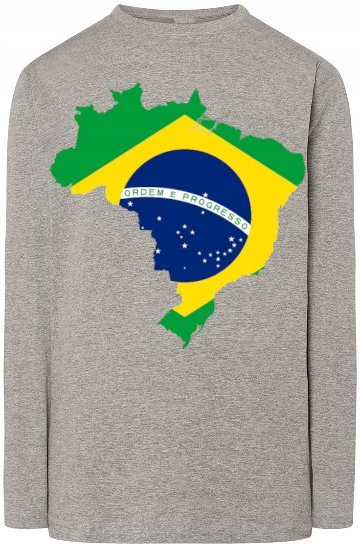 Brazylia Flaga Męski Modny Longsleeve Rozm.S