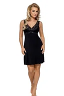 Bielizna nocna - Nipplex Bona czarna damska koszula nocna plus size - miniaturka - grafika 1