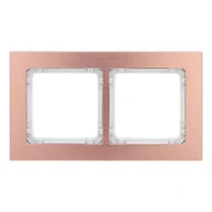 Klawisze i ramki - Karlik Ramka podwójna Deco metal - miedź szczotkowana,biały - miniaturka - grafika 1