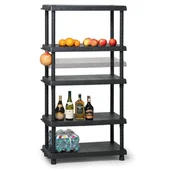 Szafy i regały magazynowe - ARTPLAST Plastikowy regał z regulowaną wysokością półek, 1645 x 820 x 400 mm D+80405 - miniaturka - grafika 1