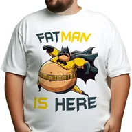 Piżamy damskie - Piżama Męska Biały T-Shirt + Czarne Spodnie FAT MAN IS HERE Wz Rozmiar XXL - miniaturka - grafika 1